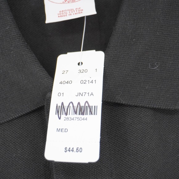 Brooks Brothers 346 Mens Black Pique Cotton Polo Shirt Original Fit Medium NEW - Picture 8 of 10